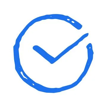Grunge Check Mark Tick Hand Drawn Vector Illustration 스톡 일러스트