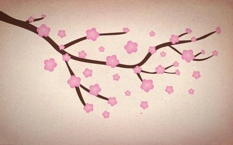 Grunge Cherry blossom Illustration