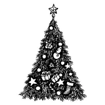 Grunge Christmas tree Stock Illustration
