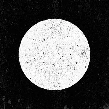 Grunge circle on black background Stock Illustration
