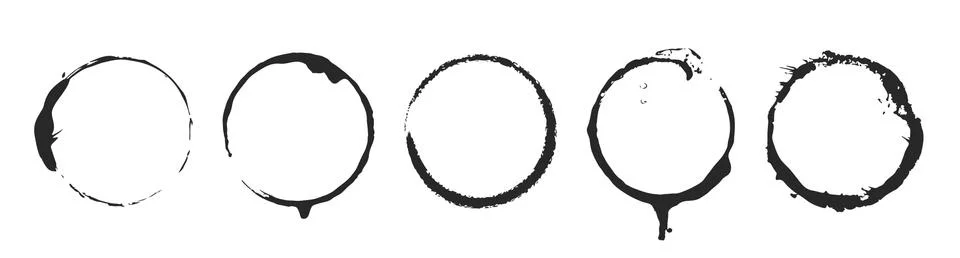 Grunge circle brush ink frames set. Vector eps 10 Illustrazione stock
