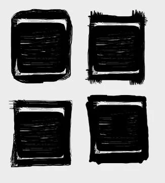 Grunge circle brush strokes vector art Stock Illustration