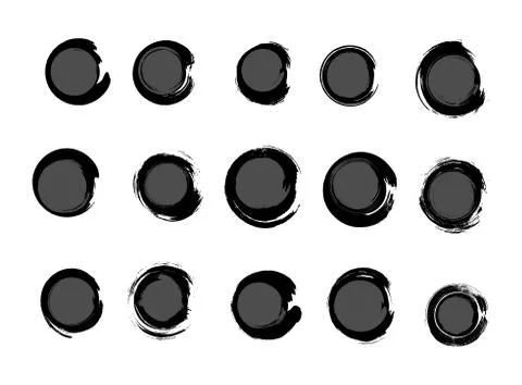 Grunge circle collection Stock Illustration