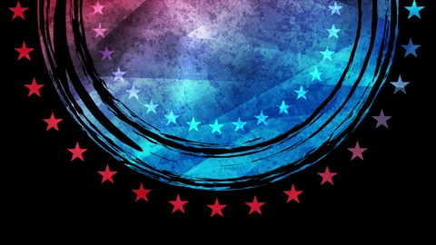 Grunge circle concept USA flag abstract motion background Stock Footage 295868079