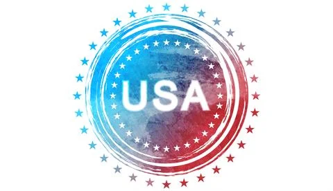 Grunge circle concept USA flag abstract vector background 库存插图
