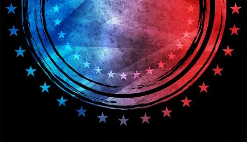Grunge circle concept USA flag abstract vector background Stock Illustration