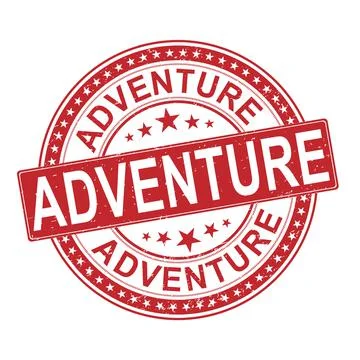 Grunge circle rubber stamp with the text adventure. adventure rubber stamp Stock Illustration