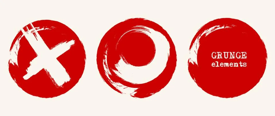 Grunge circle shapes. Abstract vector illustration. Stock Illustration