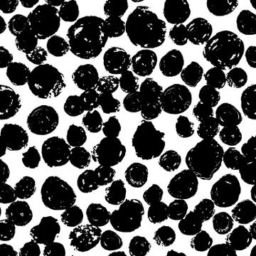 Grunge circles seamless pattern. Hand drawn paint brush. Illustrazione stock