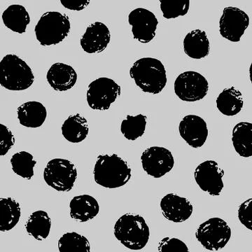 Grunge circles seamless pattern. Hand drawn paint brush. イラスト素材