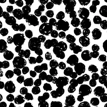 Grunge circles seamless pattern. Hand drawn paint brush. イラスト素材