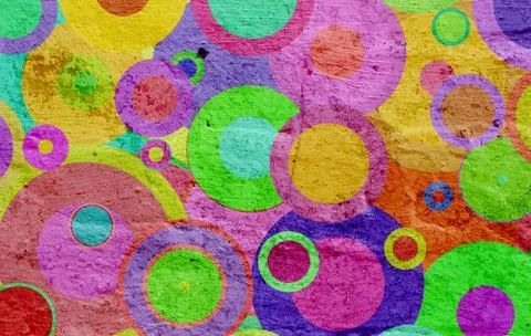 Grunge circles on the wall Stock Photos