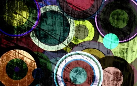 Grunge circles on the wall Stock Photos