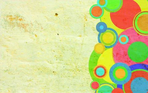 Grunge circles on the wall Stock Photos