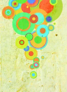 Grunge circles on the wall Stock Photos