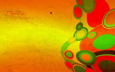 Grunge circles on the wall Stock Photos