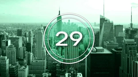 Grunge City Countdown from 30 to 0 Stock Footage 75901022