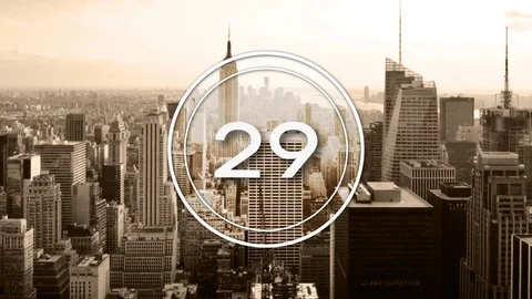 Grunge City Countdown from 30 to 0 Stock Footage 75906863