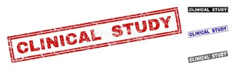 Grunge CLINICAL STUDY Textured Rectangle Watermarks Stock Illustration