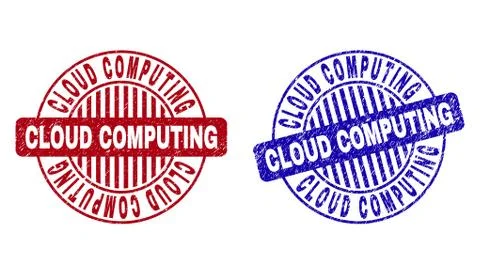 Grunge CLOUD COMPUTING Textured Round Watermarks Ilustração Stock