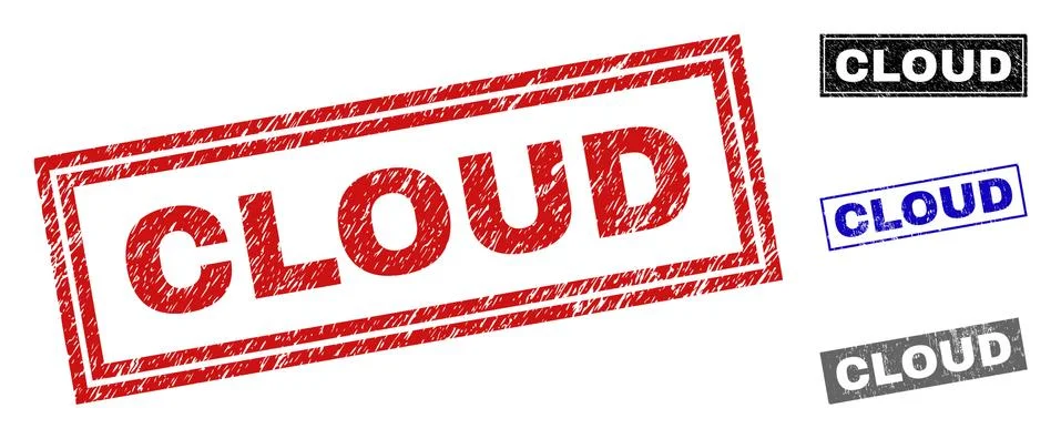 Grunge CLOUD Textured Rectangle Stamps Ilustración de archivo
