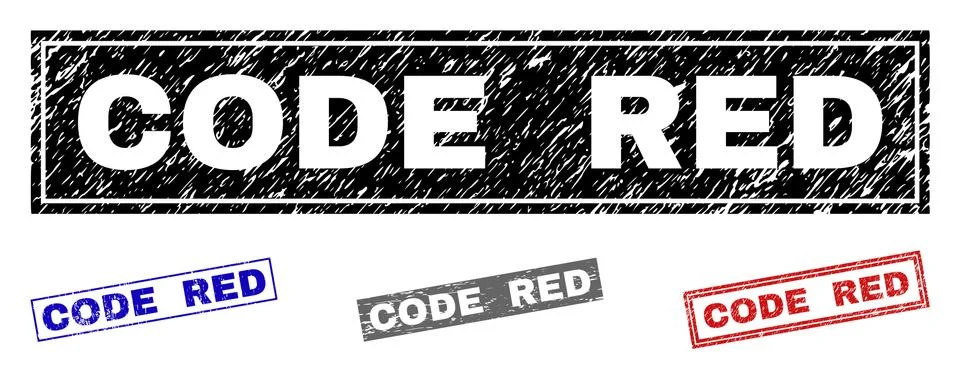 Grunge CODE RED Textured Rectangle Watermarks 스톡 일러스트