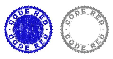 Grunge CODE RED Textured Stamps 스톡 일러스트