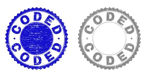 Grunge CODED Textured Stamps Stock-Illustration