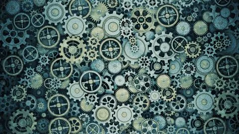 Grunge Cogwheel Background Stock Illustration