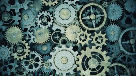 Grunge Cogwheel Background Stock Illustration