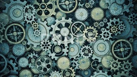 Grunge Cogwheel Background Stock Illustration
