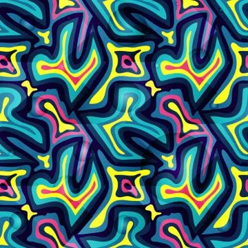 Grunge colored graffiti seamless pattern Stock Illustration