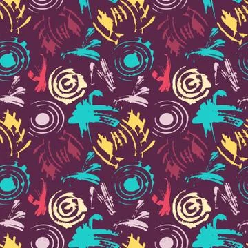 Grunge colored graffiti seamless pattern 스톡 일러스트