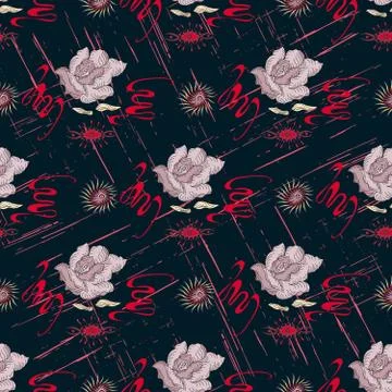 Grunge colored graffiti seamless pattern Stock-Illustration