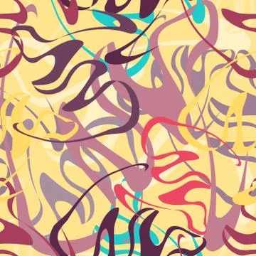 Grunge colored graffiti seamless pattern vector illustration Illustrazione stock