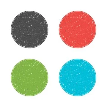 Grunge colored round stamps vector collection Stock Illustration