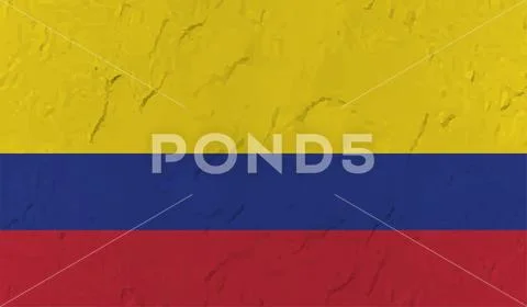 Grunge Columbia flag. Columbia flag with waving grunge texture. ~ Clip