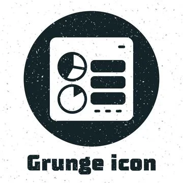 Grunge Computer api interface icon isolated on white background. Application 스톡 일러스트