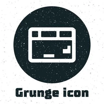 Grunge Computer keyboard icon isolated on white background. PC component si.. Stock Illustration