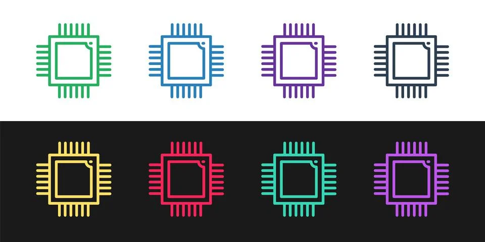 Grunge Computer processor with microcircuits CPU icon isolated on white Illustrazione stock