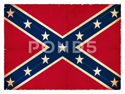 Grunge confederate flag Stock Illustration