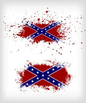 Grunge confederate flags vector set Stock Illustration