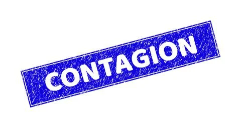 Grunge CONTAGION Textured Rectangle Stamp Seal Stock Illustration