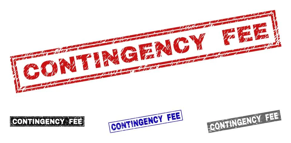 Grunge CONTINGENCY FEE Textured Rectangle Stamp Seals Stock Illustration