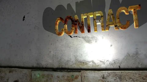 Grunge contract text on the wall 3d illustration 스톡 일러스트