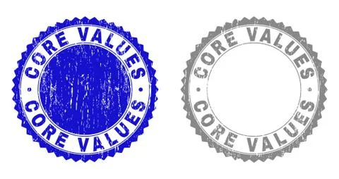 Grunge CORE VALUES Textured Watermarks Illustrazione stock