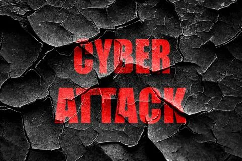 Grunge cracked Cyber attack background Stock Illustration