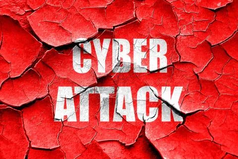 Grunge cracked Cyber attack background Illustrazione stock