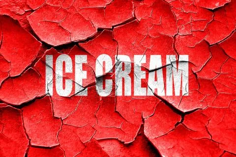 Grunge cracked Delicious ice cream Stock Illustration