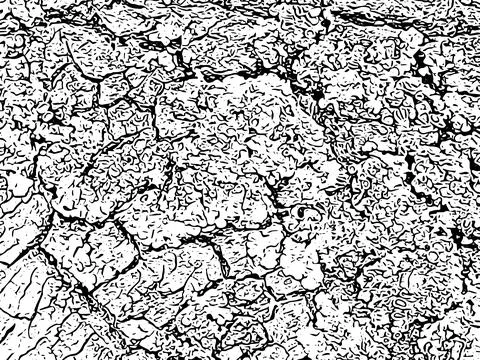 Grunge cracked ground texture vector overlay 库存插图